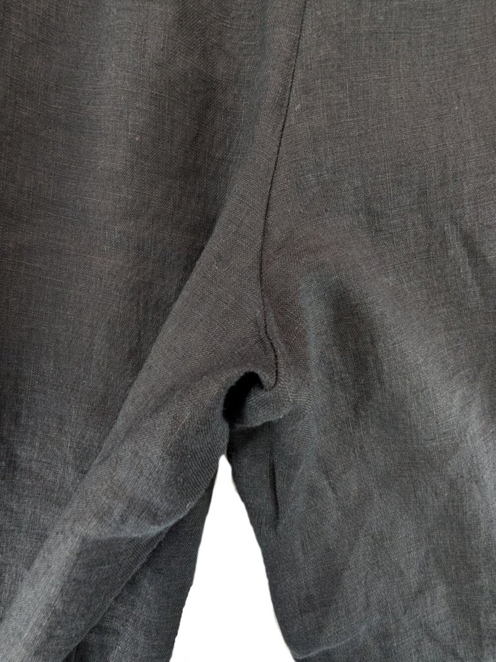 Zara 100% Linen Wide Leg Pants Womens Size XL Black Drawstring Pull-on New NWT - Picture 9 of 11